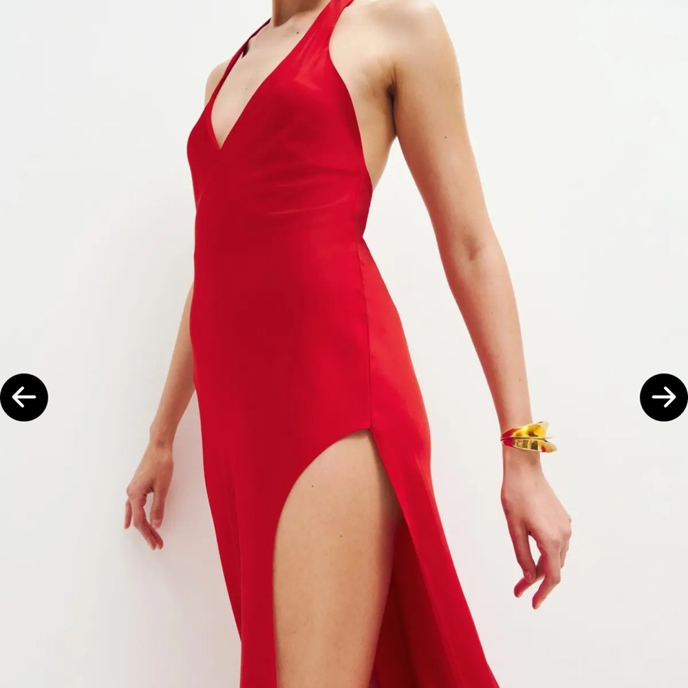 Reformation Vibrant Red Backless Dress